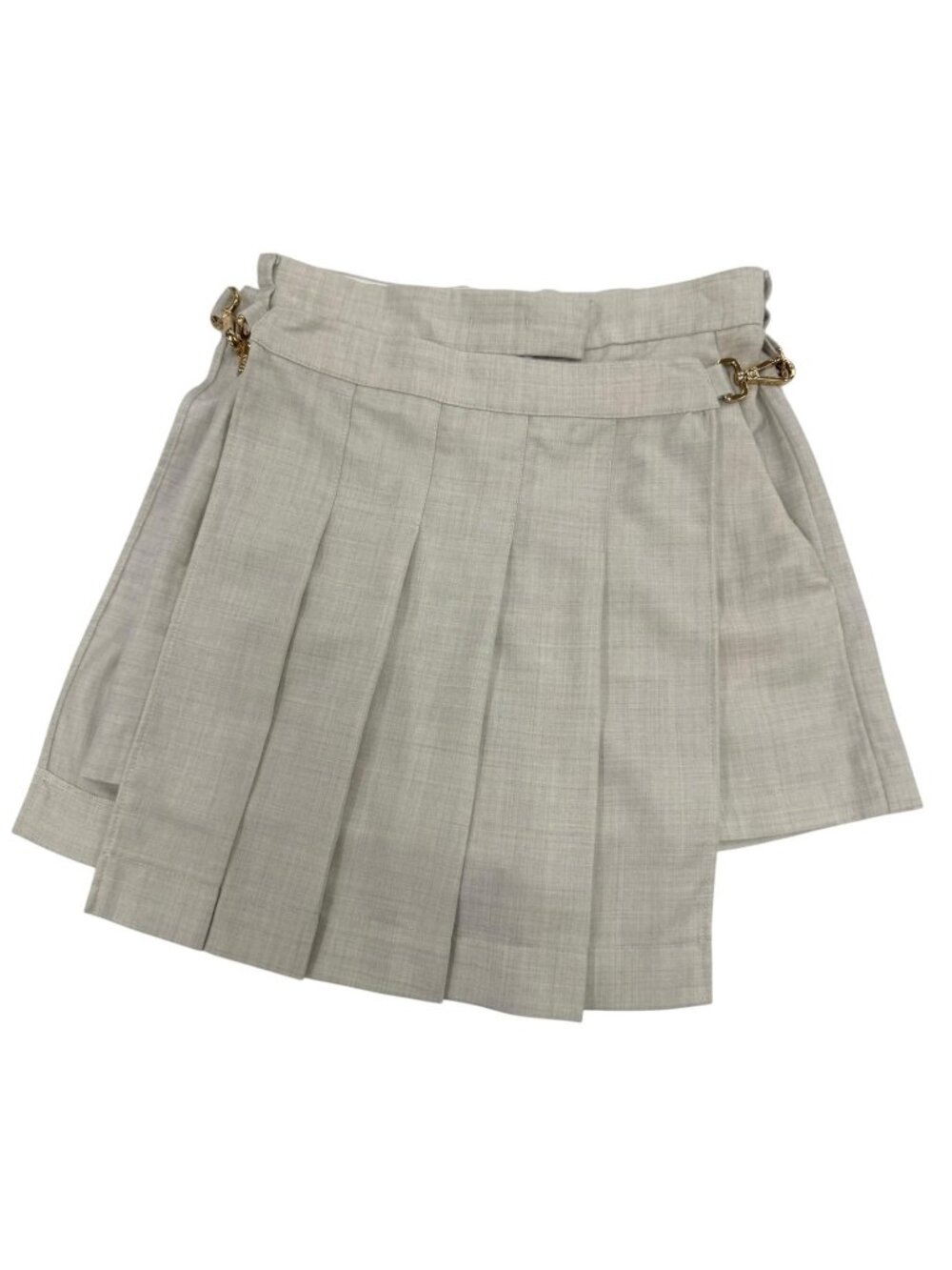 Fendi Wool High Waist Slim Fit Shorts Gray 36